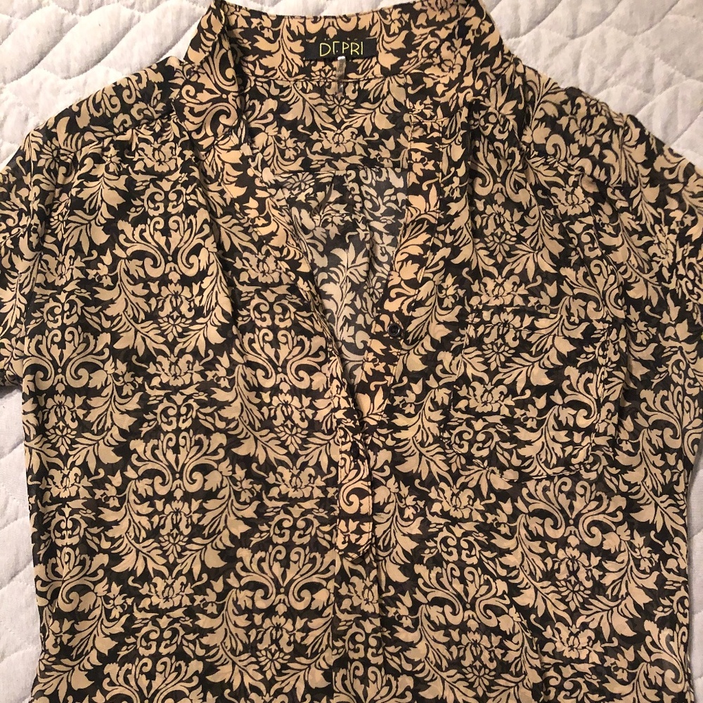 Sheer Brown and Tan Top